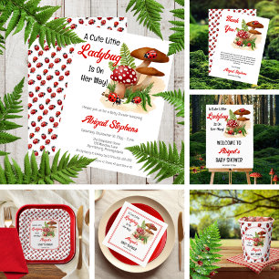 可愛い可愛いテントウムシが赤ちゃんシャワーを浴びる サンキューカード