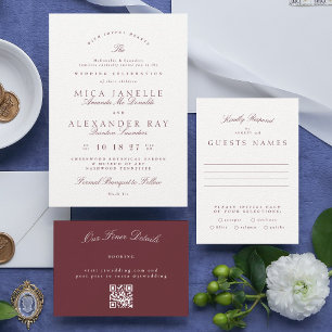 クラシックエレガントマルーンフォーマルバ結婚ルガン エンクロージャーカード