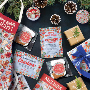 お洒落クリスマスCookie家族の写真 シーズンカード