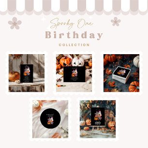 チェック柄の幽霊 ハロウィン １歳の誕生日 ペーパープレート