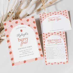 ストロベリーファースト誕生日ガールズサンキューカード