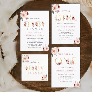 フローラ金ゴールドレターガールエレガントベビーシャワーナプキン スタンダードカクテルナプキン