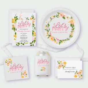 レッツパーティーはっきりしたレタリング100誕生日 缶クーラー