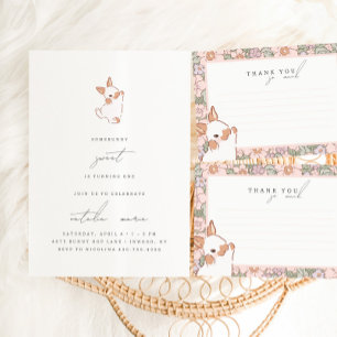 ソメイバニースウィート春フローラガールズ1st誕生日 招待状