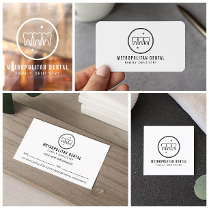 歯科モダン歯黒ロゴ 名刺
