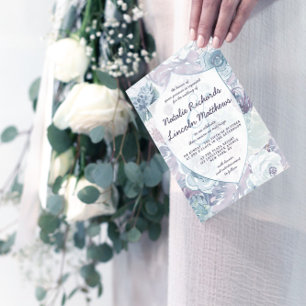 アナベルヴィンテージフローラカップルウェディングシャワー 招待状