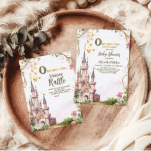 ピンク金ゴールドリトルプリンセス王室のおむつラッフル エンクロージャーカード