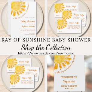 A Little Ray of Sunshine Boho Baby Shower 招待状