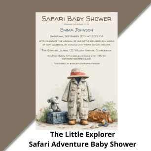 The Little Explorer   サファリ アドベンチャー ベビーシャワー 招待状