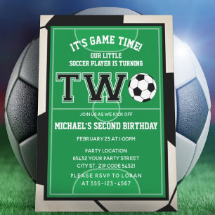 サッカー第2誕生日フォト招待状 招待状