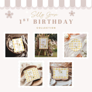 イエローギンガム・シリーガチョウ 1歳の誕生日 ペーパープレート