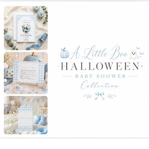 ハロウィン ブルー おめでたベビーシャワー A Little Boo Baby Shower 招待状