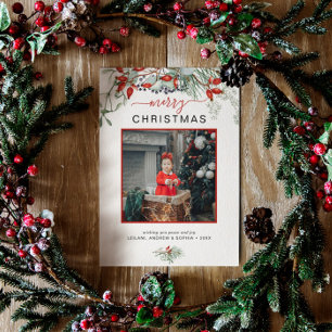 水の色ホリーメリークリスマスフォト コーヒーマグカップ