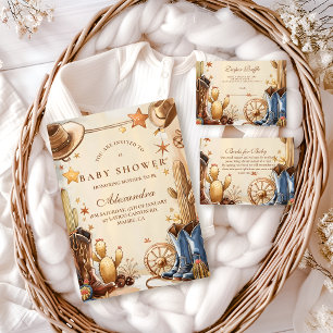 Rustic Western Cowboy Nappy Raffle エンクロージャーカード