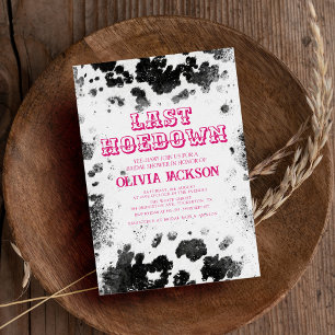 ラストホームダウン牛プリントホットピンクブライダルシャワー フェイバーボックス