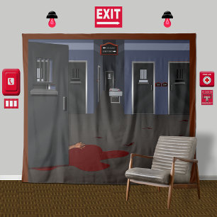 精神科病院の廊下ハロウィーンの背景 タペストリー