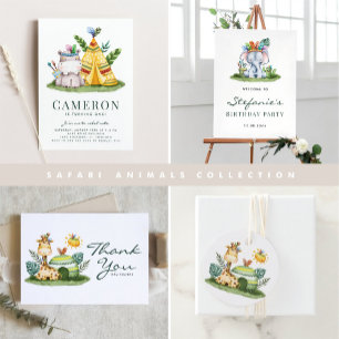 トライバルウォーター色キリン誕生日ありがとう ギフトタグ