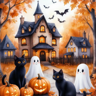 かわいい猫とカボチャのハロウィンマグ コーヒーマグカップ