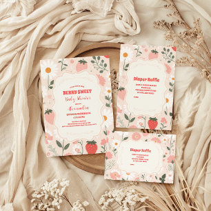 イチゴ赤ちゃんシャワーベリー ペーパープレート