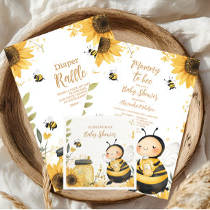 Mommy to Bee フラワー ベビーシャワー スタンダードカクテルナプキン
