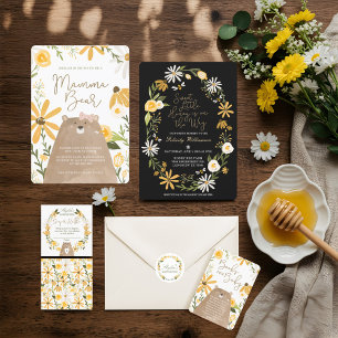 ワイルドフラワー&ビーベビーシャワー歓迎サイン ポスター