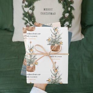 ビンテージクリスマスツリー  ハッピーホリデー ギフトタグ