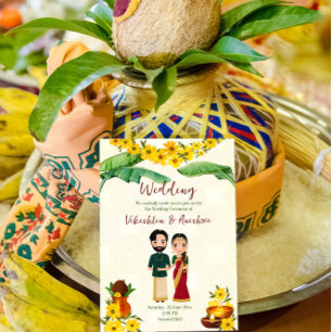 テルグタミルサウスインディアン結婚式招待状 招待状