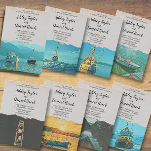 ヴィンテージセーリングボートハワイの目的地の結婚式 招待状