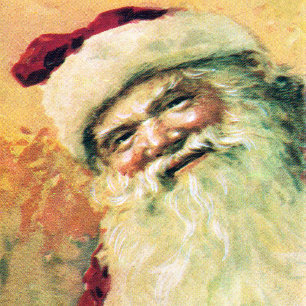 幸せなサンタのメリークリスマスのヴィンテージ シーズンカード