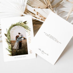 コージーホームフォトクリスマスパーティーフォイル招待状 箔シーズンカード