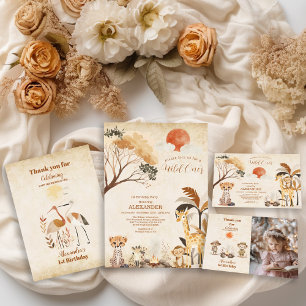 フォトトロピカルサファリワイルドワンジャングル動物 サンキューカード