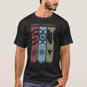 Svelte、React、Vueを使用したフレームワークのゲーム Tシャツ