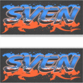 Sven Vorname Name Graffiti Aufkleber Sticker シール (正面)