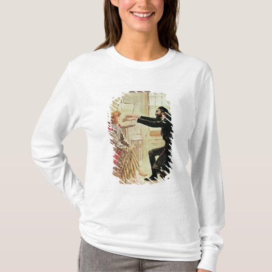 Svengali著催眠術をかけられるTrilby Tシャツ (正面)