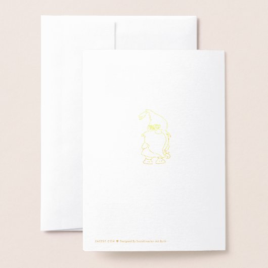 Svensk tomte. Jul kort 箔カード (裏面封筒付き)