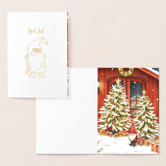 Svensk tomte. Jul kort 箔カード (ディスプレー)