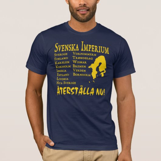 Svenskaのインペリウム(スウェーデン帝国) Tシャツ (正面)