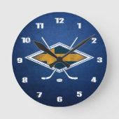 Sverige Ishockeyのスウェーデンのアイスホッケーの時計 ラウンド壁時計 (正面)