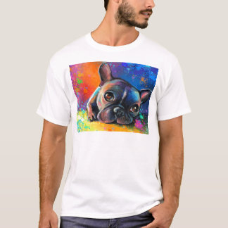 Svetlana Novikovaを絵を描いているかわいいフレンチ・ブルドッグ Tシャツ