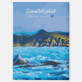 Svínafellsjökull、アイスランド - 氷河の眺め マグネット