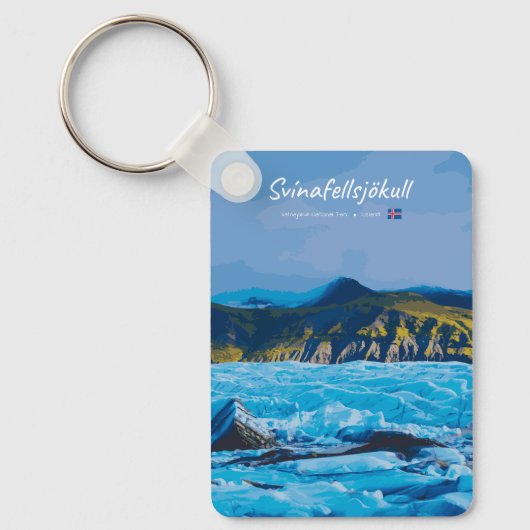 Svínafellsjökull、アイスランド - 氷河の絶景 キーホルダー (正面)