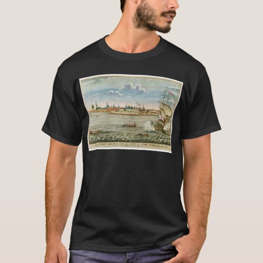 SWからのニューヨーク市のヴィンテージの眺め Tシャツ (正面)