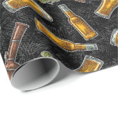 SWビールブラックラッピング紙 ラッピングペーパー (ロールコーナー)