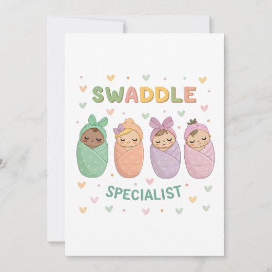 Swaddle Specialist Cute Baby Illustration シーズンカード (正面)
