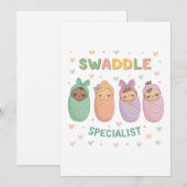 Swaddle Specialist Cute Baby Illustration シーズンカード (正面/裏面)