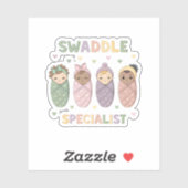 Swaddle Specialist Cute Baby Illustration シール (シート)
