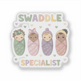 Swaddle Specialist Cute Baby Illustration シール