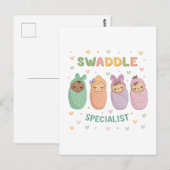Swaddle Specialist Cute Baby Illustration ポストカード (正面/裏面)