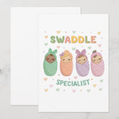 Swaddle Specialist Cute Baby Illustration 招待状 (正面/裏面)