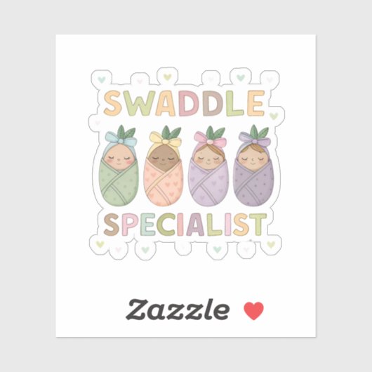 Swaddle Specialist Pastel Baby Illustration シール (シート)